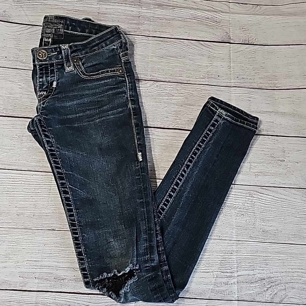 Big Star 24L skinny jeans, distressed knees, embellished pockets